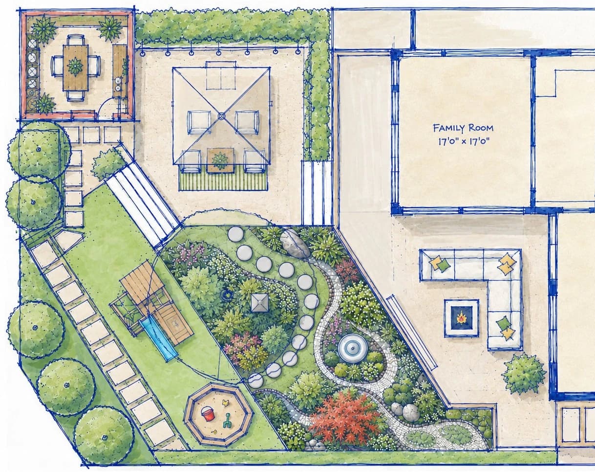 Design drawing / The landscape layout and spatial sequence.