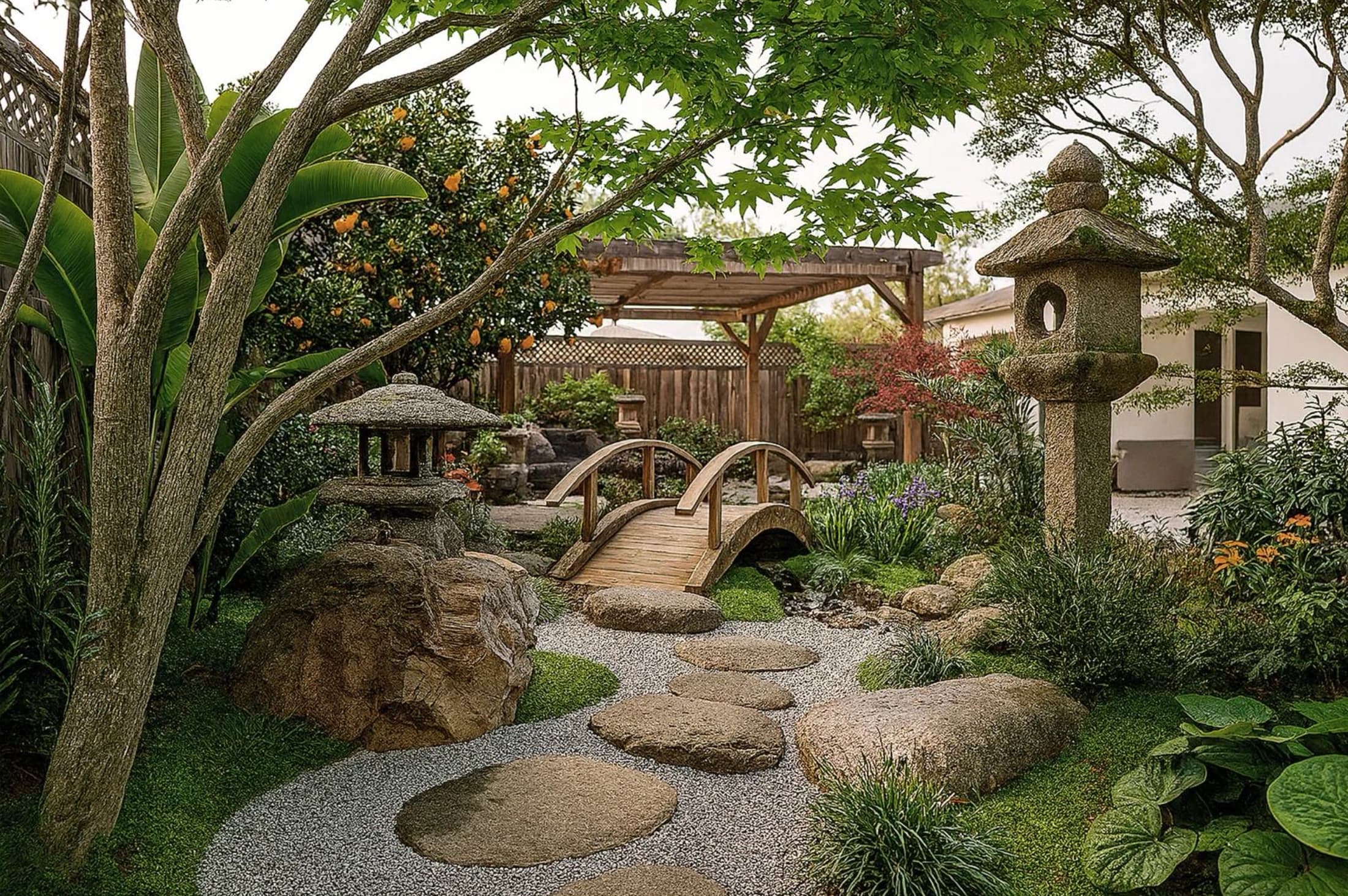 Design visualization / The bridge and planting composition.